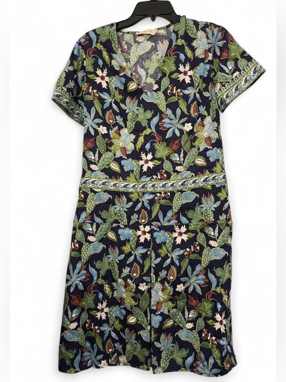 Tory Burch Garden Wisteria Floral Print Silk Dress Size 8 - Picture 6 of 8